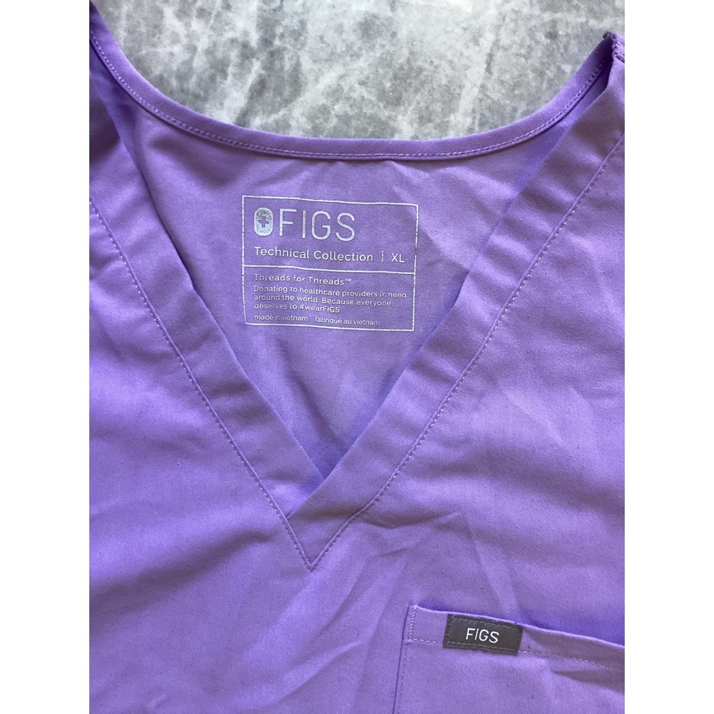 FIGS Technical Collection Purple V-Neck Scrub Top XL FW1000 Womens Short Sleeve - Picture 3 of 8